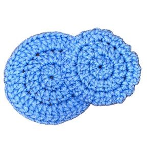 Handmade by me 2 crocheted scrubby baby blue